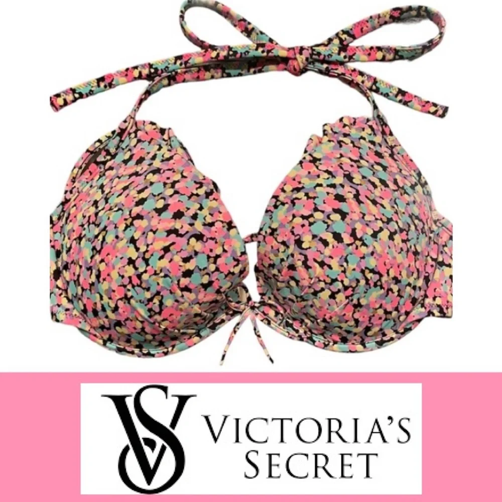 Sexy Bikini Top Victoria’s Secret Colorful Padded String Bikini Pink Blue Black